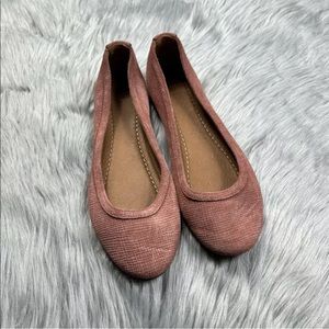 Frye Carson Ballet Flats Rosewood Suede Size 7.5 M